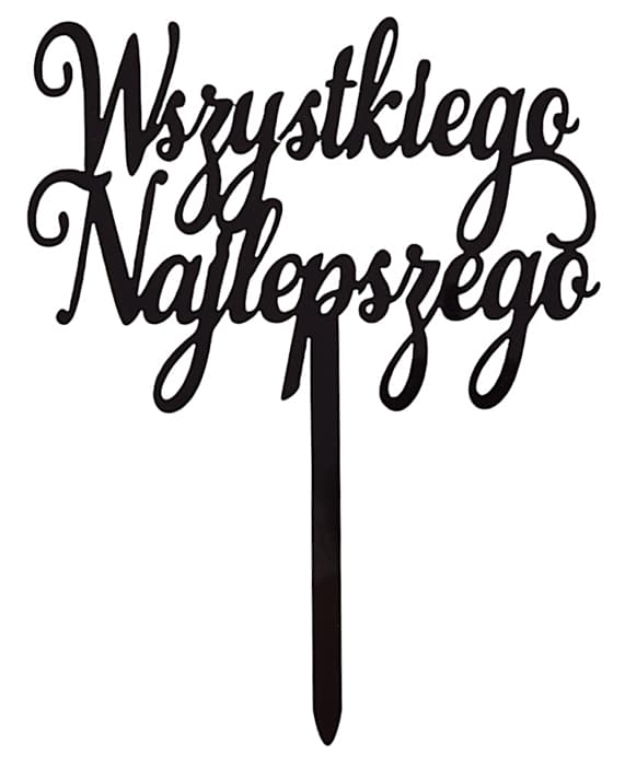 FØDSELSDAGSKAGETOPPING, Sort Akryl