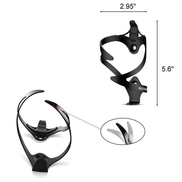 Cykelflaskeholder i aluminium - sort