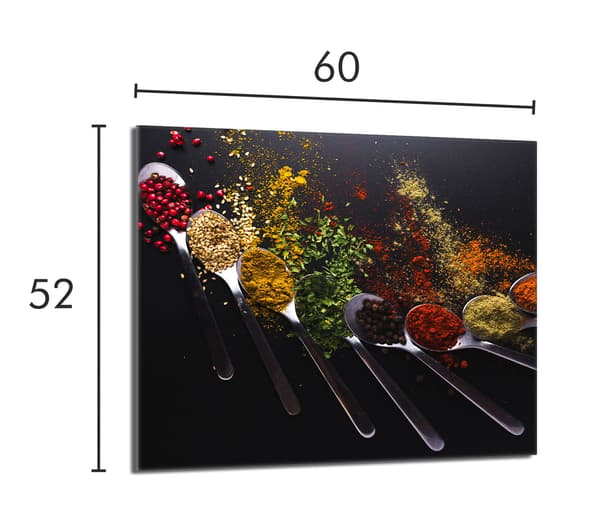 Glasbeskyttelsesplade til komfur 60x52 Krydderier