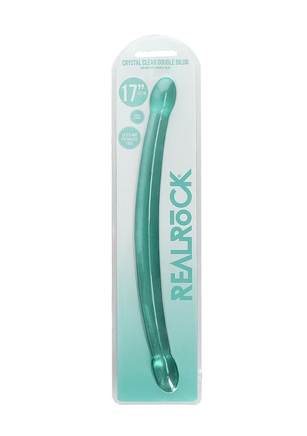 Realrock Crystal Clear Dubbeldildo 42 cm Grön