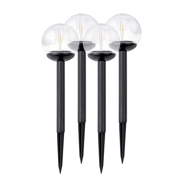 Solcellelampe, transparent kugle, 4 stk. Ilumen LS-103