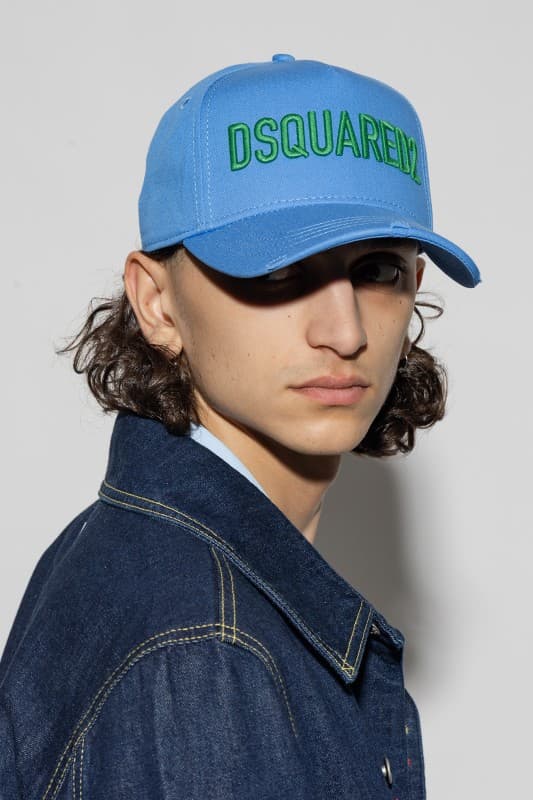 DSQUARED2 baseballkasket med logo LYSBLÅ