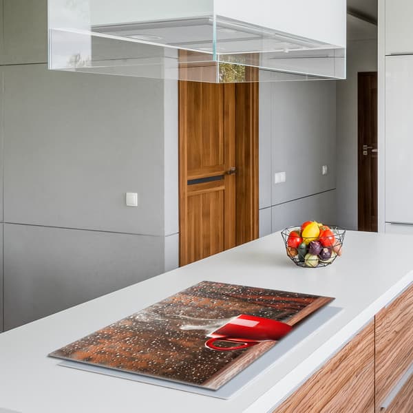 Glasskydd för spishäll 80x52 Kaffe