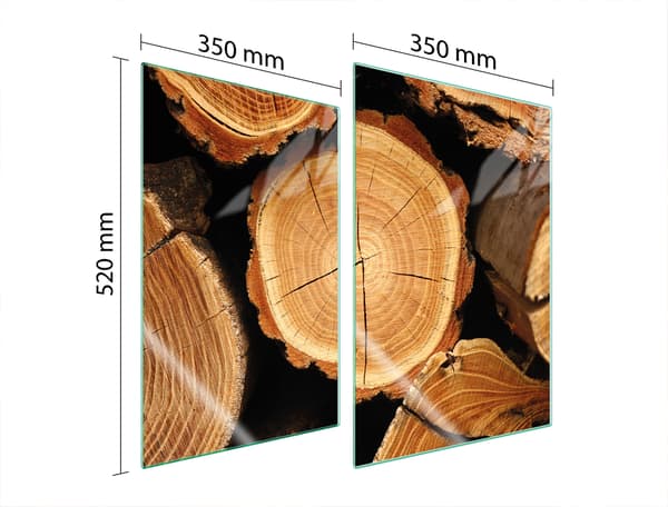 GLASBESKYTTELSESPLADE TIL KØKKEN 2x35x52 TRÆ