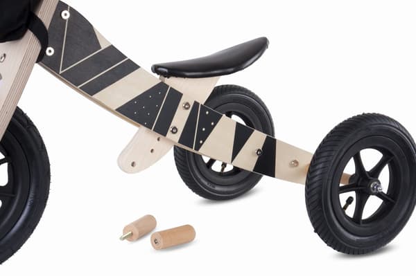 Träbalanscykel för 2-åringar 2-i-1 Twist Plus - Samoa Black Edition