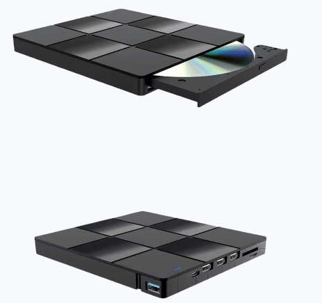 Extern enhet CD/DVD-brännare för Windows/Mac/Linux 4xUSB 1xUSB-C SD/TF