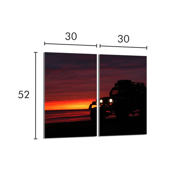 Lasinen suojalevy liedelle 2x30x52 Auto