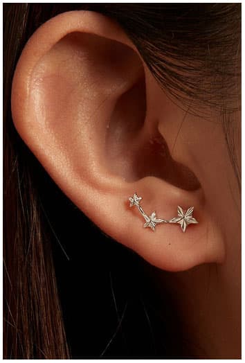 Pendientes Estrella de Plata Pendientes de Plata 925