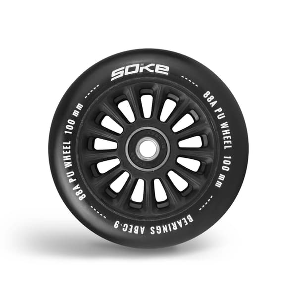 Scooterhjul B100 mm sorte 2 stk.