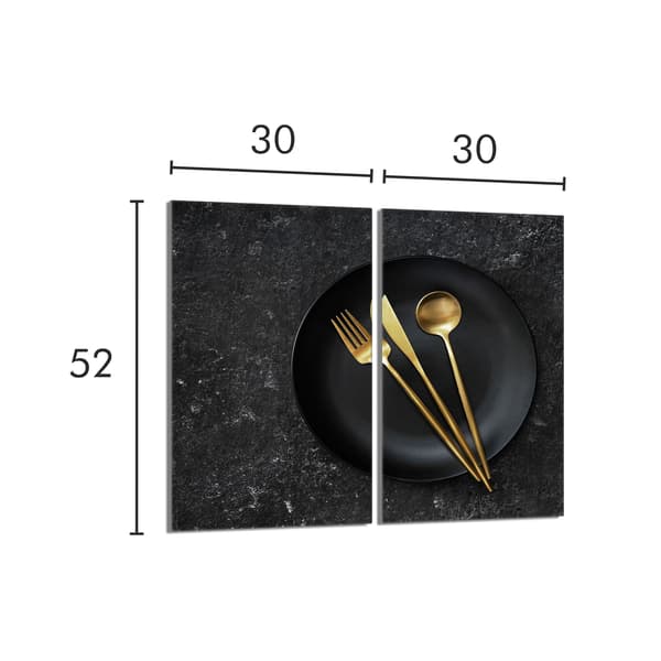 Skyddsplatta i glas för spis 2x30x52 Kök