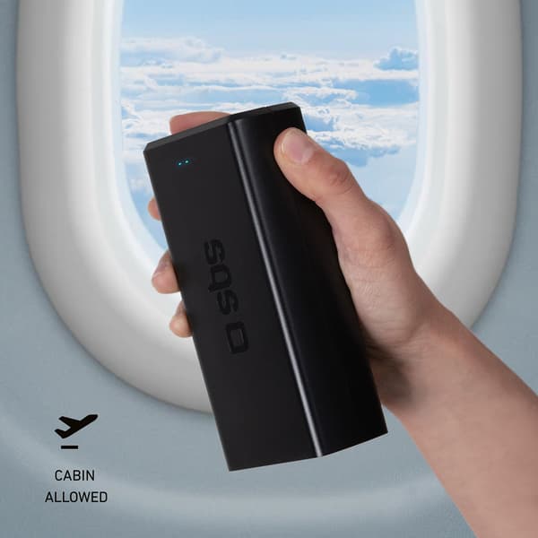 Powerbank 30000 mAh USB-C USB-A - sort