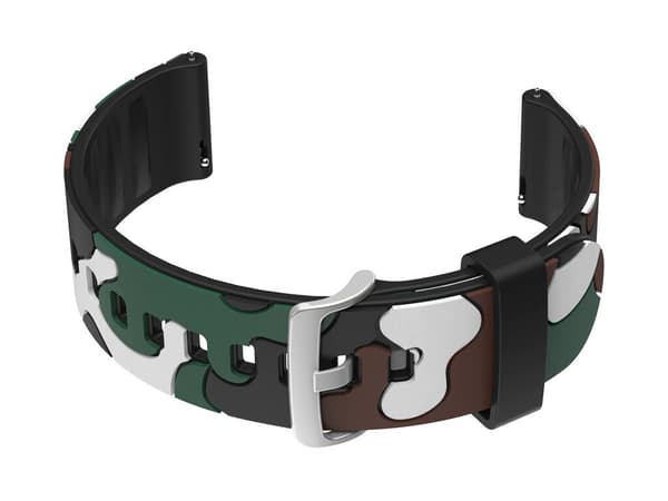 Gummirem til U13 ur - sort/hvid-camouflage - 20mm