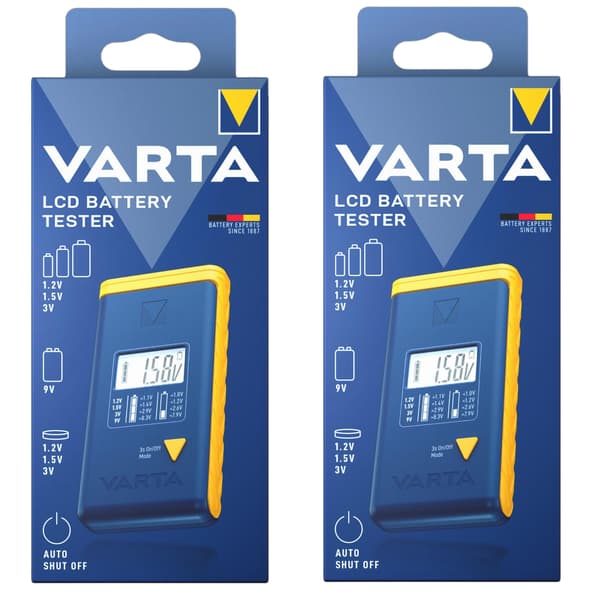 Varta LCD-batteritester med display x2
