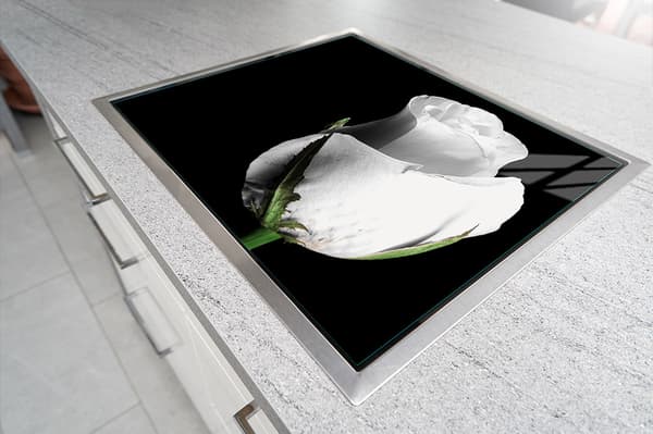 GLASSKYDDSPLÅT FÖR SPIS 70x52 ROSE