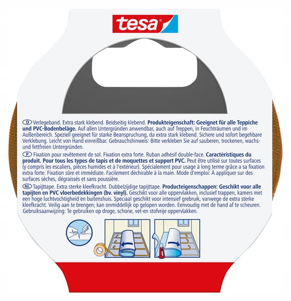TESA Dobbeltklæbende tæppetape 5 m 50 mm stærk