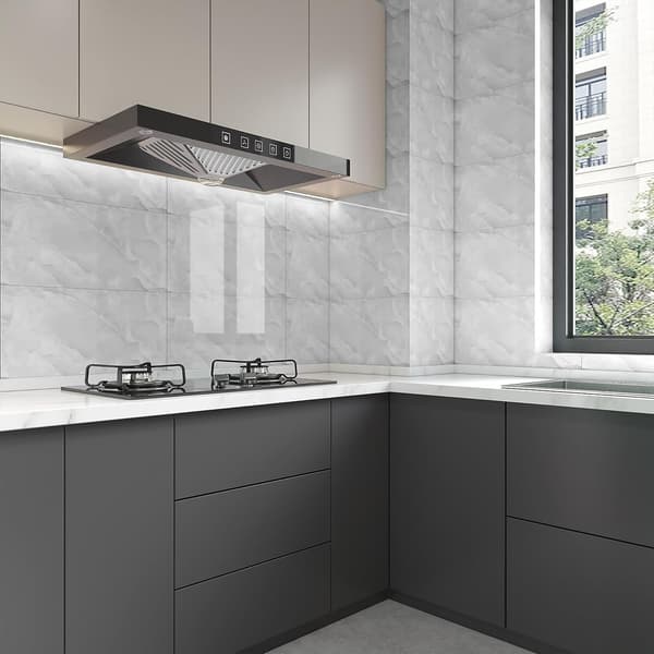 SELVKLÆBENDE PANEL GRÅ MARMOR PVC LAMINAT GLANS 80x40 cm panel9