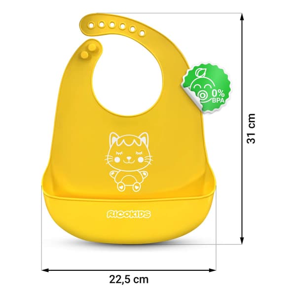 Ricokids silikonhaklapp gul