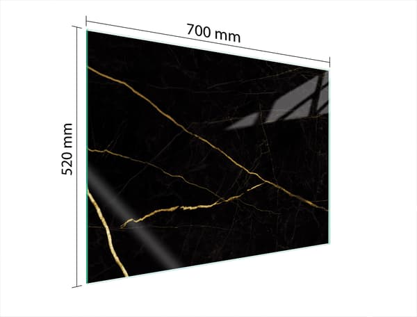 GLASBESKYTTELSESPLADE TIL KOMFUR 70x52 MARMOR