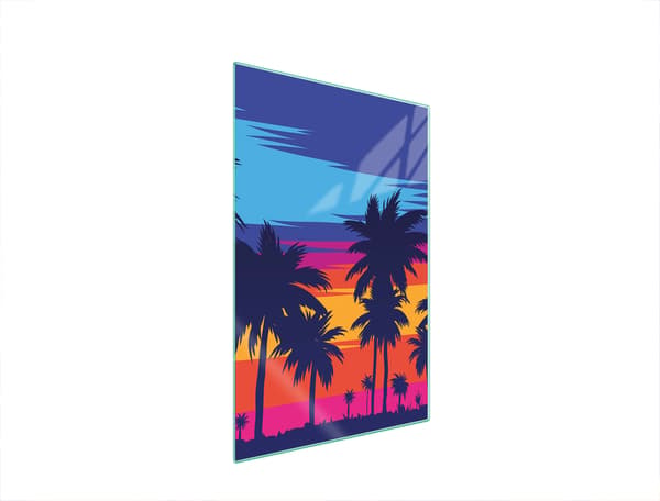 SKÄRBRÄDA I GLAS 35x52 PALMTRÄD