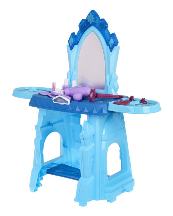 Blått prinsesssminkbord + tillbehör