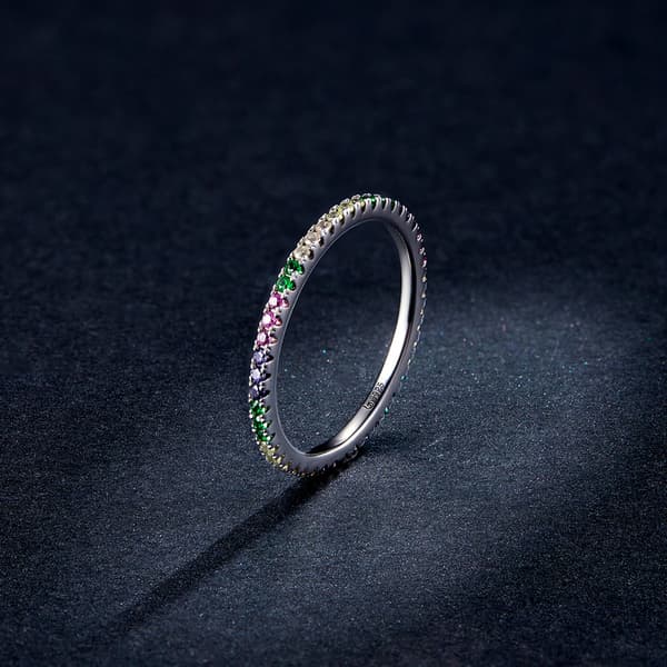 925 Silverring Färgad Ring Storlek 20