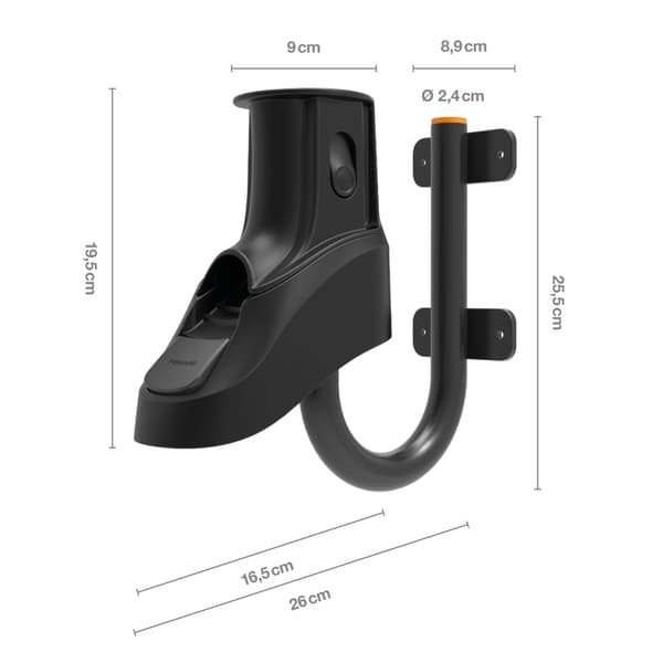 FISKARS seinäkiinnitteinen puutarhaletkun pidike XL-letkukelan ripustin