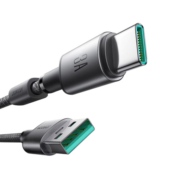 USB-A - USB-C kabel med organizer og magnetisk holder 1,2 m - grå