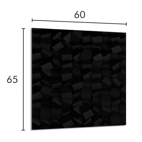 GLASPANEL FÖR KÖK 60x65 Svart