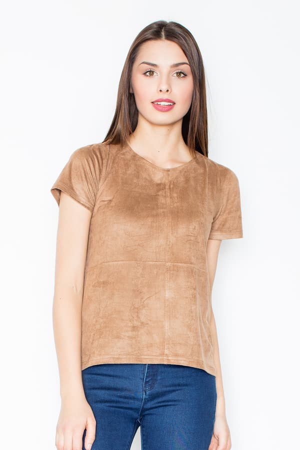 Enkel sort ruskindsbluse M458 størrelse M