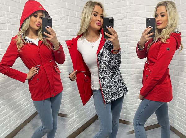 Vendbar parka med hætte 3 farver XL beige