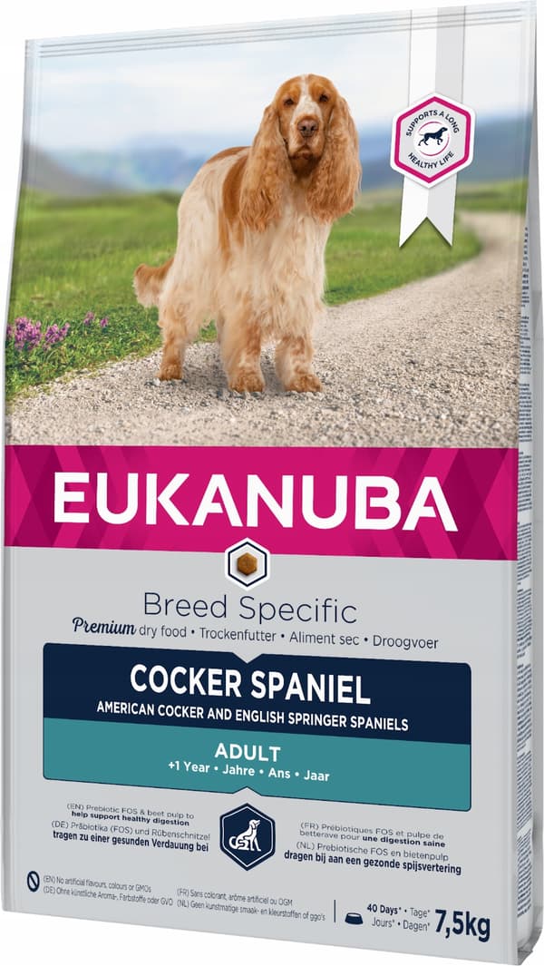 Eukanuba torrfoder för hundar, rasspecifikt för alla Cocker Spaniels, 7,5 kg