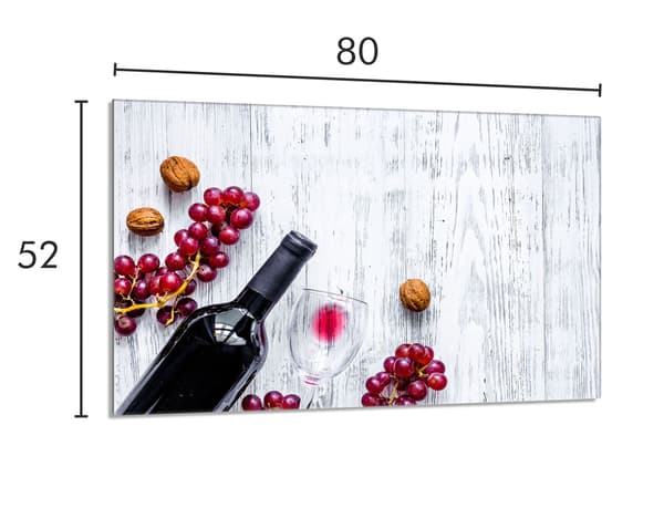 Glasskydd för spishäll 80x52 Grape