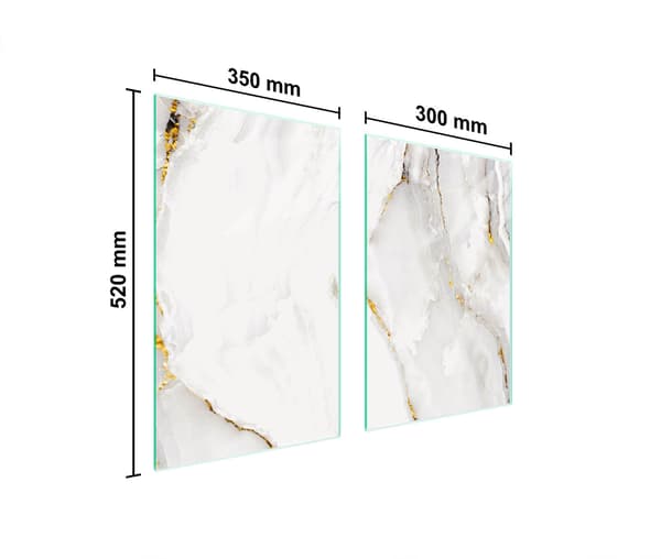 GLASBESKYTTELSESPLADE TIL KØKKEN 65x52 MARMOR