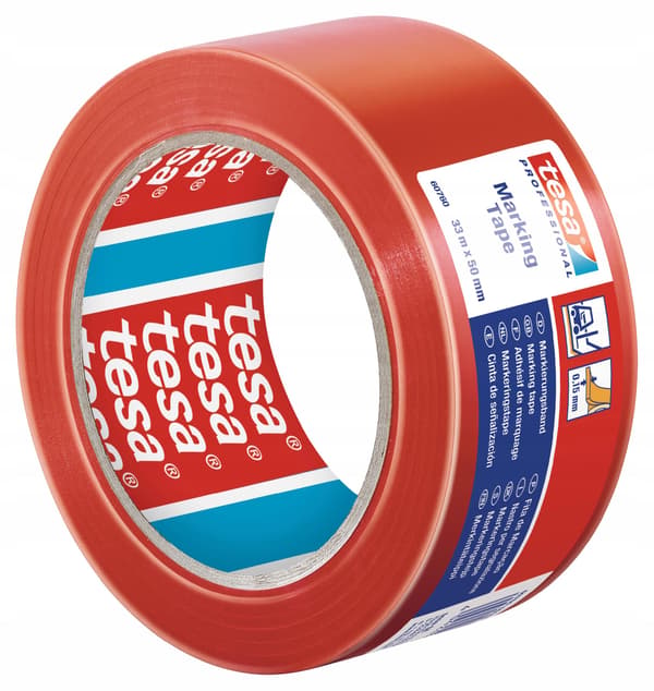TESA PVC-varningstejp 33m x 50mm, röd x3