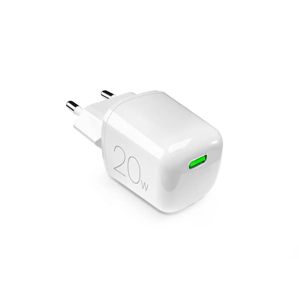 USB-C GaN 20W vægoplader - Hvid