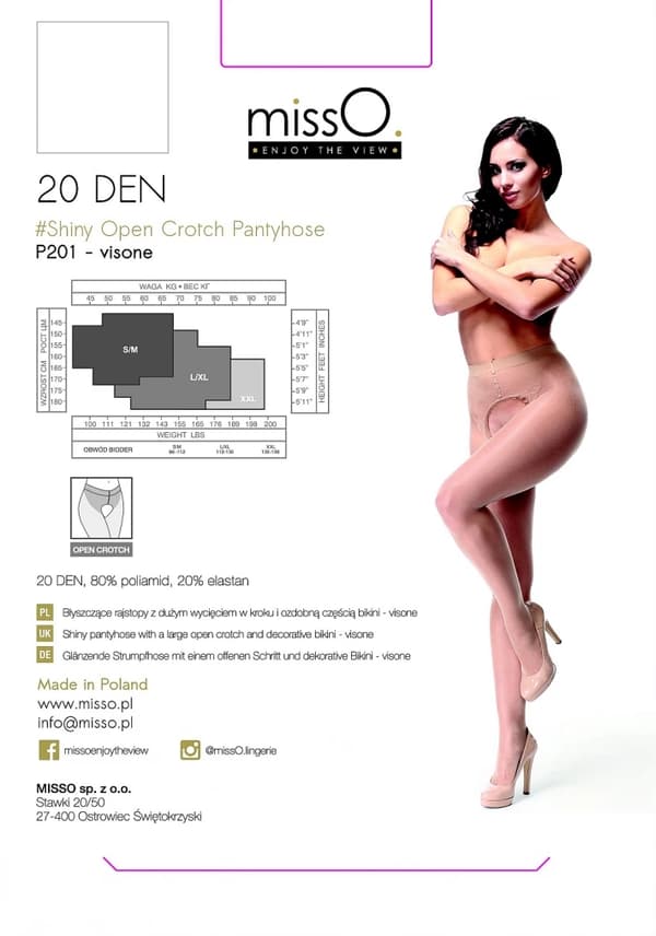 MissO P201 Beige SM Grenlösa Tights