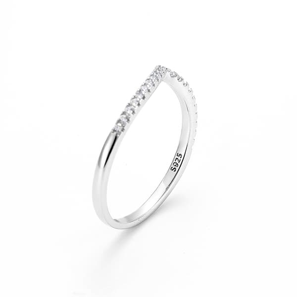 925 Silverring Zirkoner Ringstorlek 12