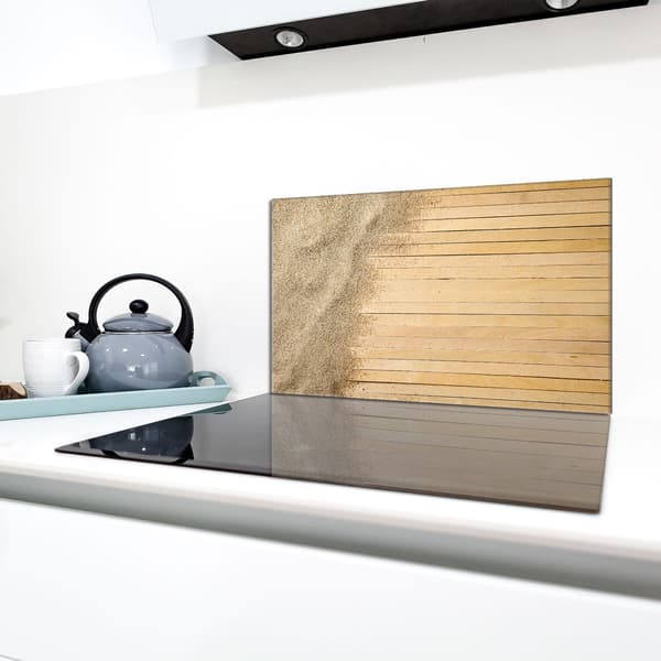 Glasskydd för spishäll 90x52 Sand