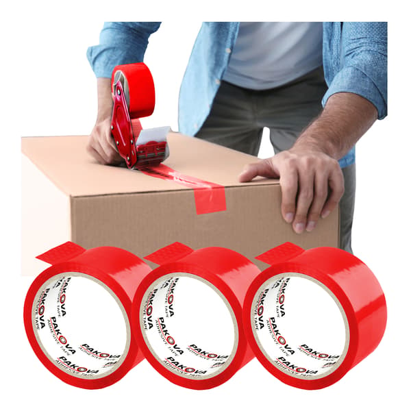 PAKOVA 48/50 RÖD Packtejp 3-pack