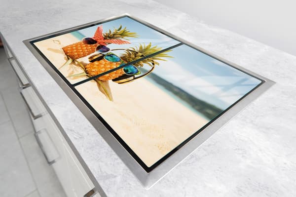 GLASPLADE TIL KØKKEN 2x35x52 ANANAS