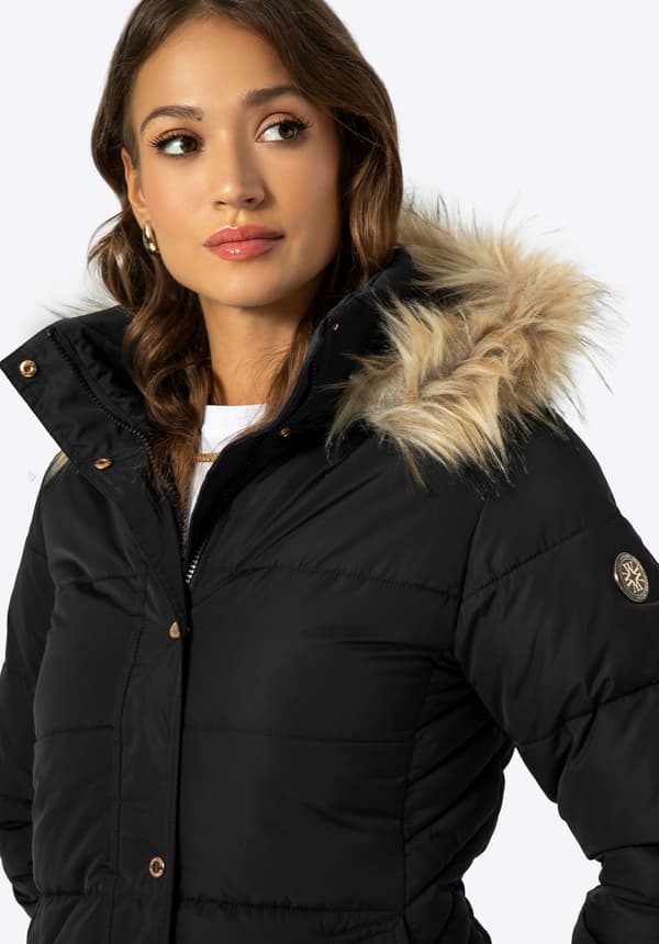 Wittchen damquiltad jacka med monogram svart polyester