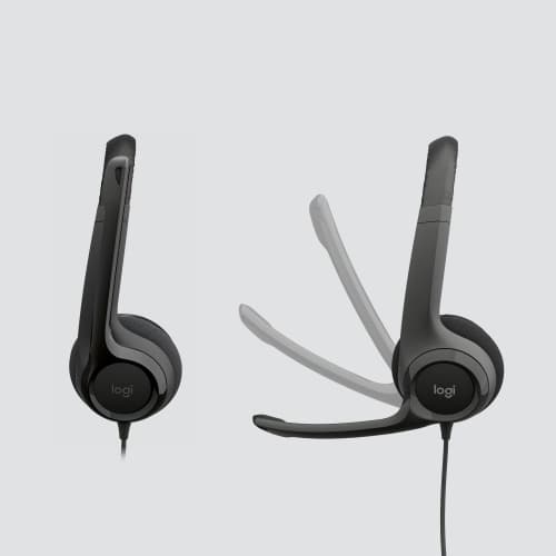 Logitech H390 USB-hörlurar med kabel, USB typ A, svart
