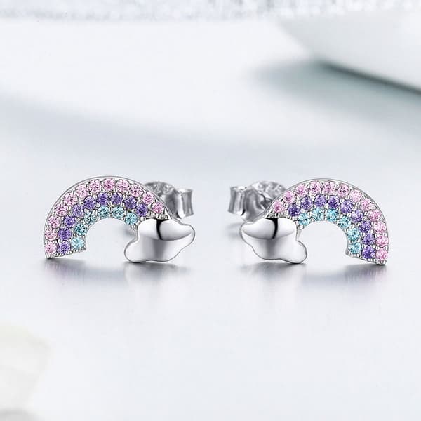 Pendientes de plata Pendientes arcoíris Plata S925
