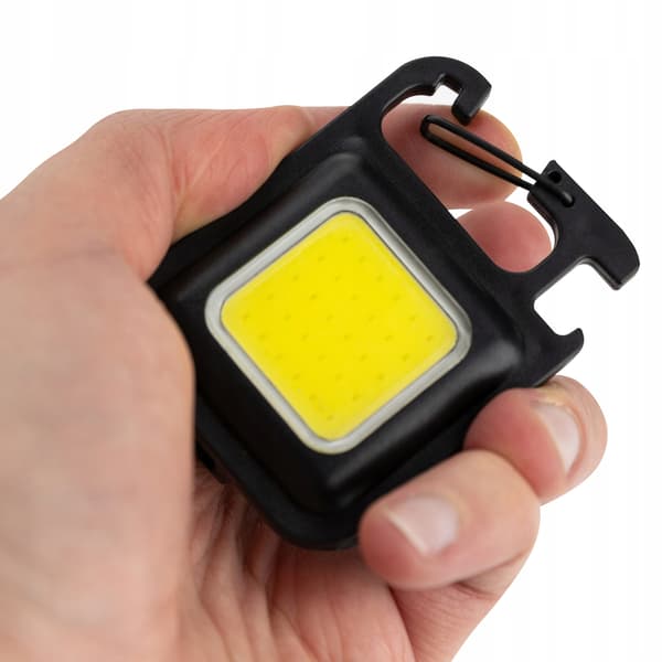 Kraftfull mini LED-lommelygte nøglering magnetåbner holder stativ