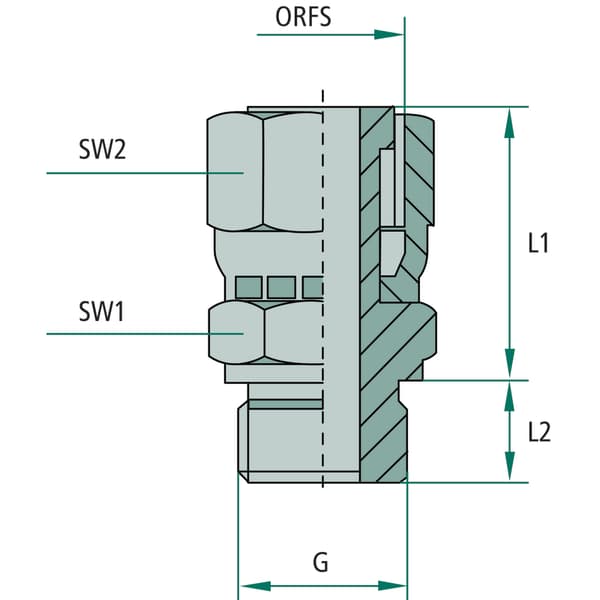 Suora hydrauliikkaliitin GA 11/16" G1/4" 630bar