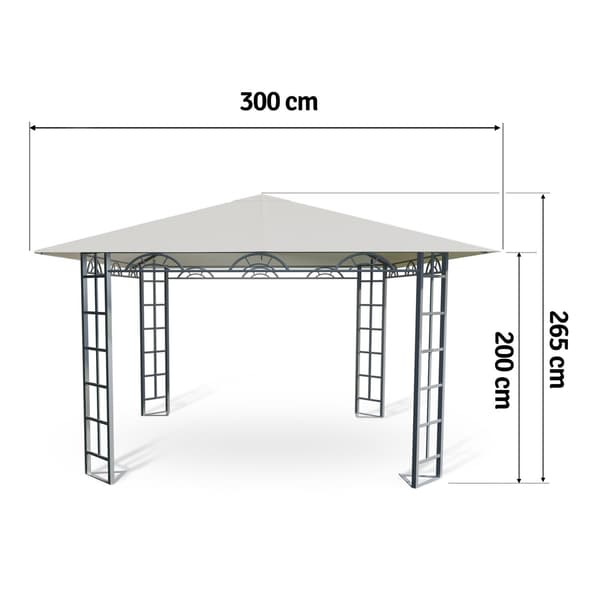 Beige puutarhapaviljonki 3x3m 4934