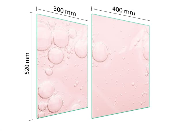 GLASSKYDDSPLÅT FÖR SPIS 70x52 ROSA