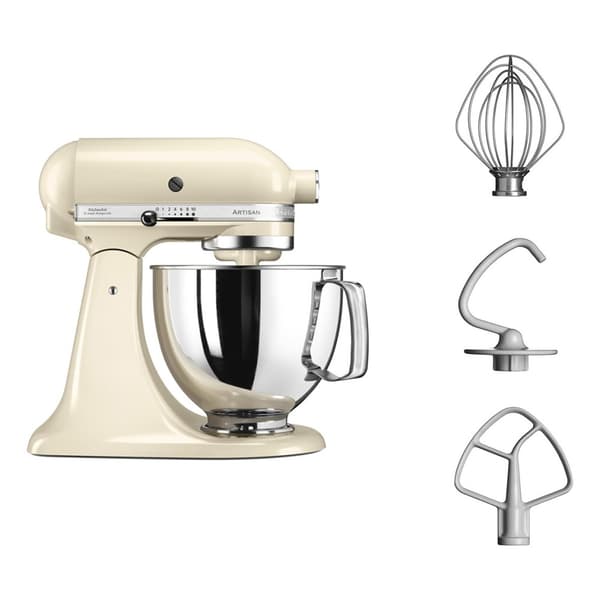 KitchenAid 5KSM125EAC Planetarisk foodprocessor, metal, hvid