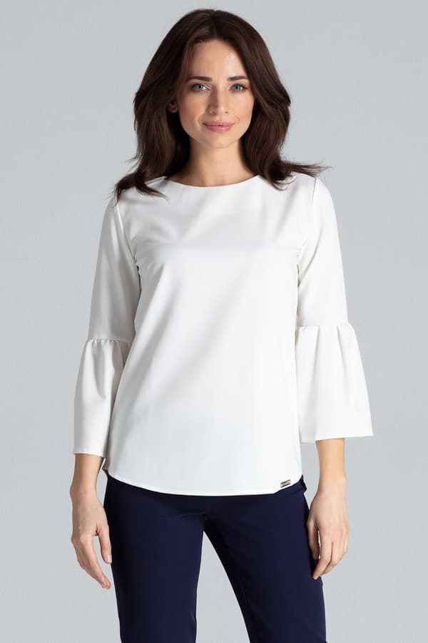 Blus L010 cremefarvet bluse XL