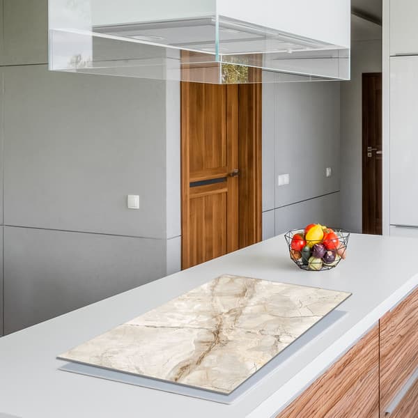 Glasskydd för spishäll 90x52 Marmor